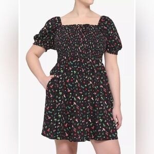 Hot Topic Black Mushroom Smocked Dress